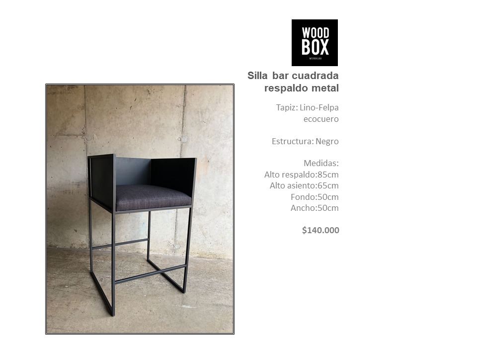 Silla bar cuadrada metal